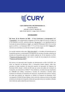 CURY CONSTRUTORA E INCORPORADORA S.A.